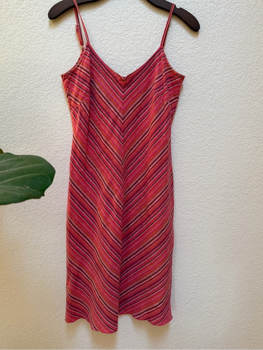 Old Navy Linen Blend Pink Stripe Slip Dress Size 4